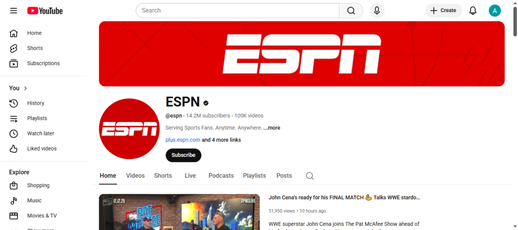 ESPN-YouTube-channel